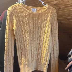 St. John's Bay Cable Knit Crewneck Sweater - Light Yellow